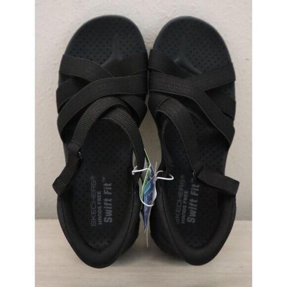 Skechers Adventure Women's Sz 7 Black Hands-Free Swift Fit Strappy Sandals - Picture 2 of 9